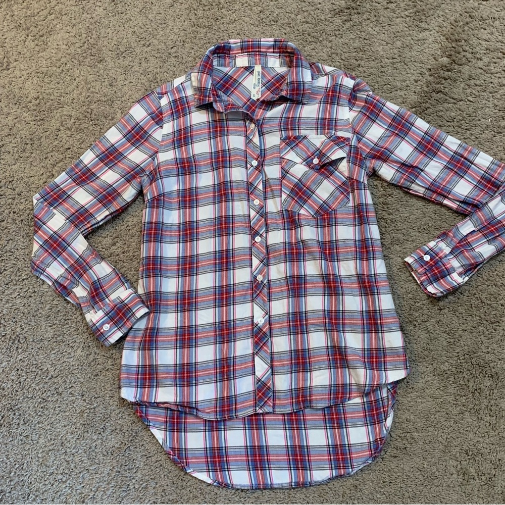 Women’s Girl Krazy Plaid Blouse Small